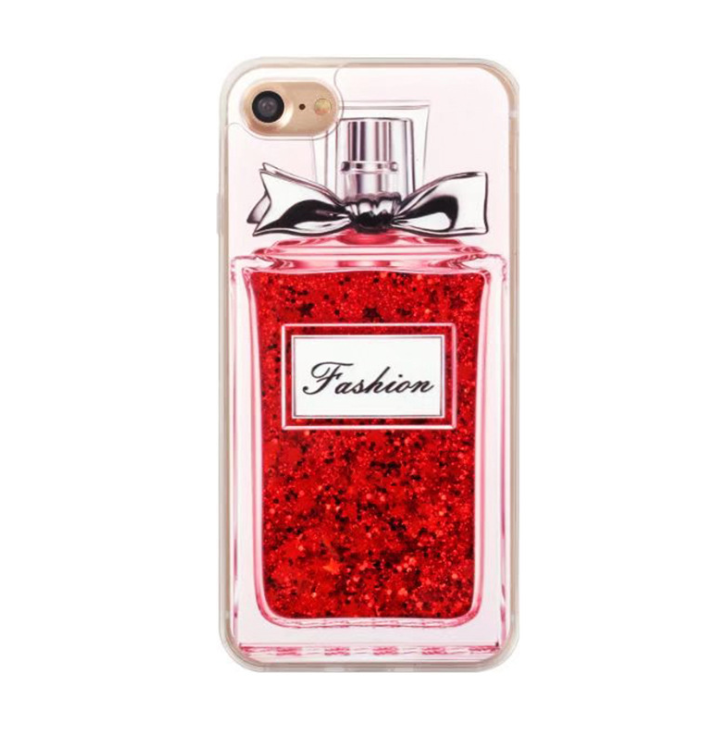 Heart Sequin Phone Case, Liquid Sand, Perfume Bottle Cover