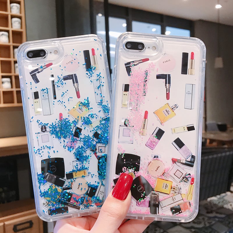 Lipstick Perfume Bottle Quicksand Phone Case