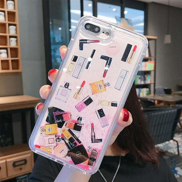 Lipstick Perfume Bottle Quicksand Phone Case