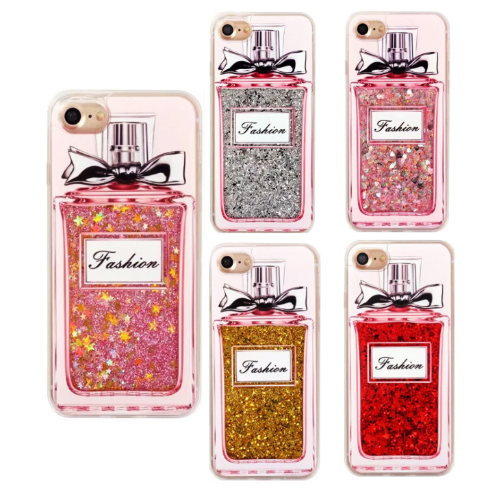 Heart Sequin Phone Case, Liquid Sand, Perfume Bottle Cover