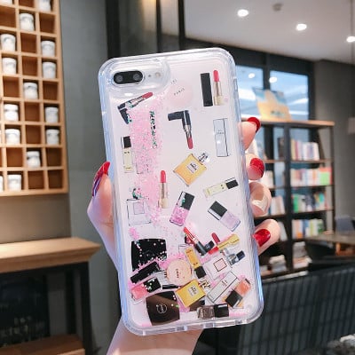 Lipstick Perfume Bottle Quicksand Phone Case